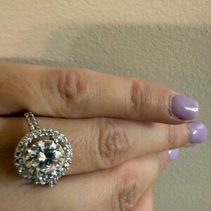 Elegant Silver Halo Ring